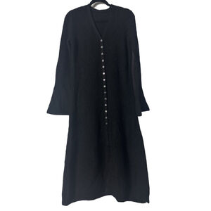 COMMENSE Black Long Cardigan Button Front Sweater Dress size XL